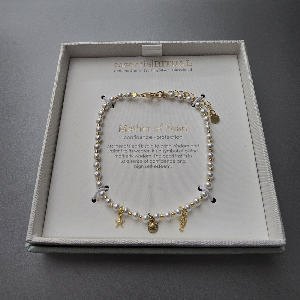 Gold and White Pearl Bracelet
